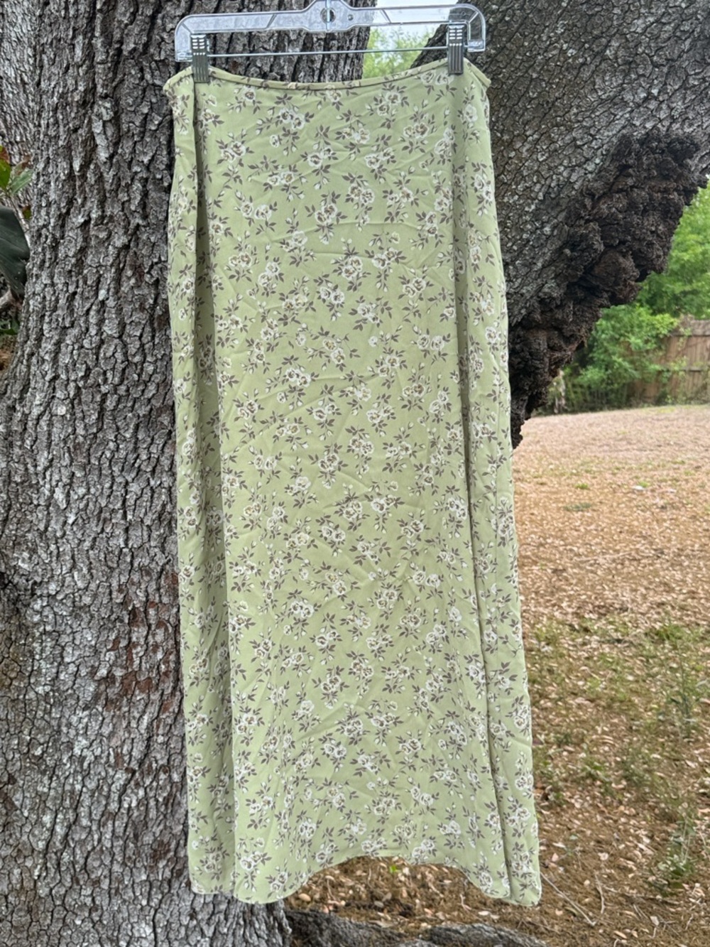 90s Vintage Pendleton Light Green Spring Floral Maxi Skirt.Back zipper.Size 10